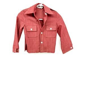 Towncraft Button Up Jacket Outerwear Red Youth Boys Collared Size L (6-7)